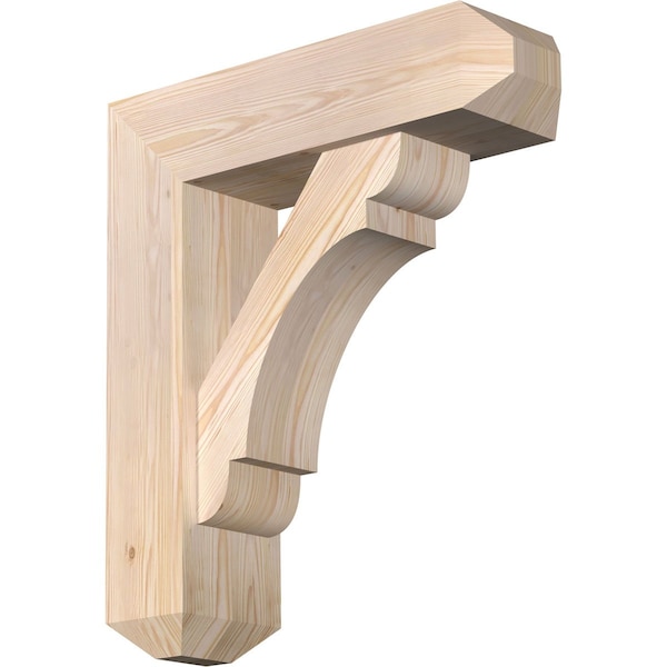 Ekena Millwork Olympic Craftsman Smooth Bracket w/ Offset Brace, Douglas Fir, 7 1/2"W x 26"D x 30"H BKT0806X26X30OLY04SDF - main